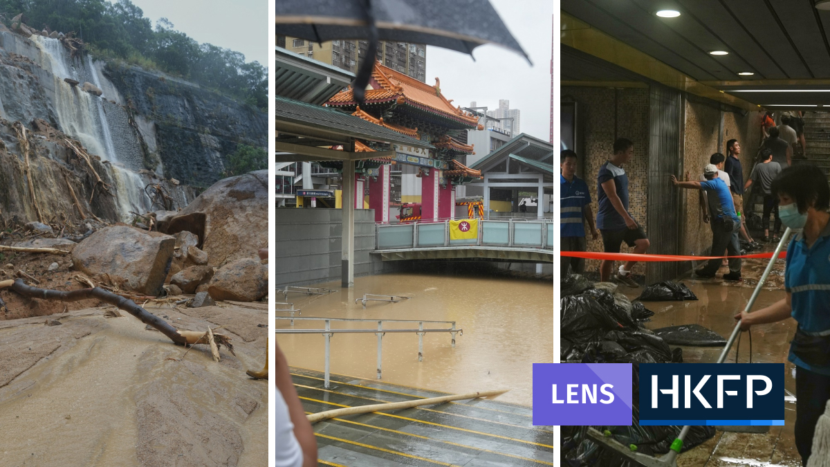 HKFP Lens: Historic rains leave Hong Kong reeling, as city hit by second extreme weather event in a week