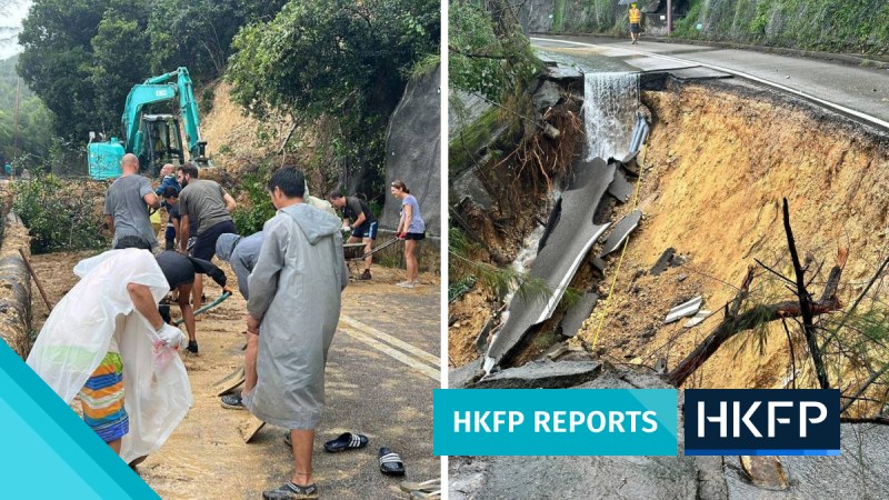 Hong Kong villagers cut off by landslides rally together amid lack of official information