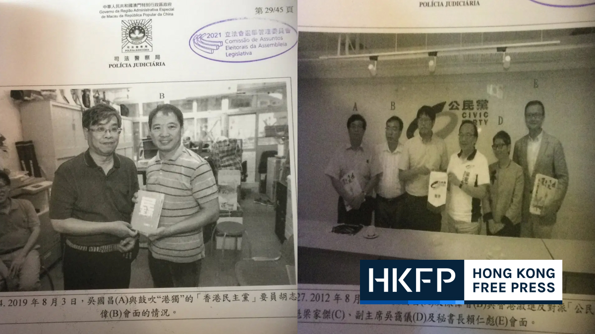 Macau democrat banned from election over pics with Hong Kong opposition,  Taiwan tour, and Tiananmen Massacre vigils